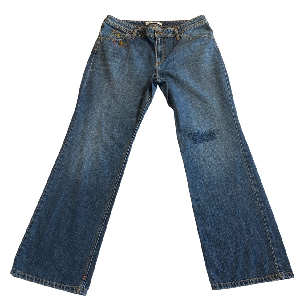 Vintage Tommy Hilfiger Jeans Women 14 Medium Wash Straight Leg Patched